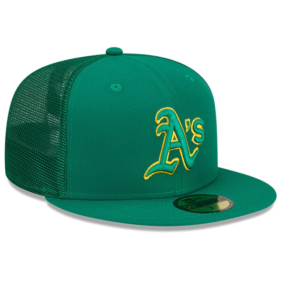New Era Oakland Athletics 2022 Batting Practice 59FIFTY Fitted Hat - Green product image 2, provided for visual reference