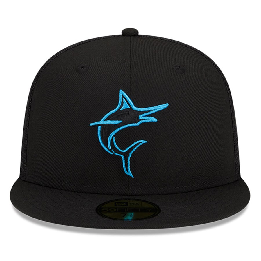 New Era Miami Marlins 2022 Batting Practice 59FIFTY Fitted Hat - Black product image 3, provided for visual reference and
