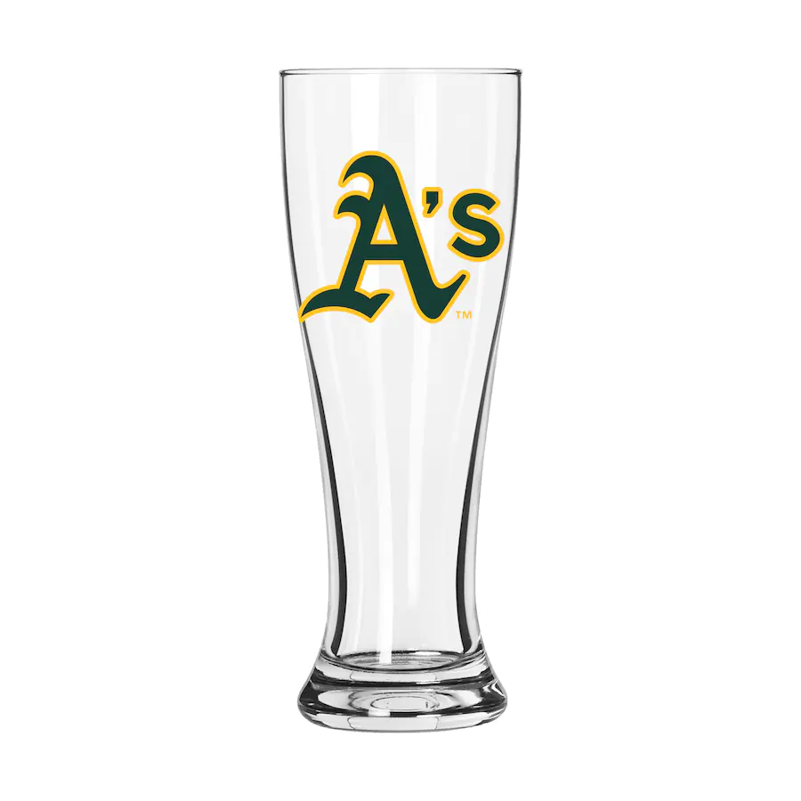 Oakland Athletics Letterman Logo 16oz. Pilsner Glass product image 1, provided for visual reference and product detail review