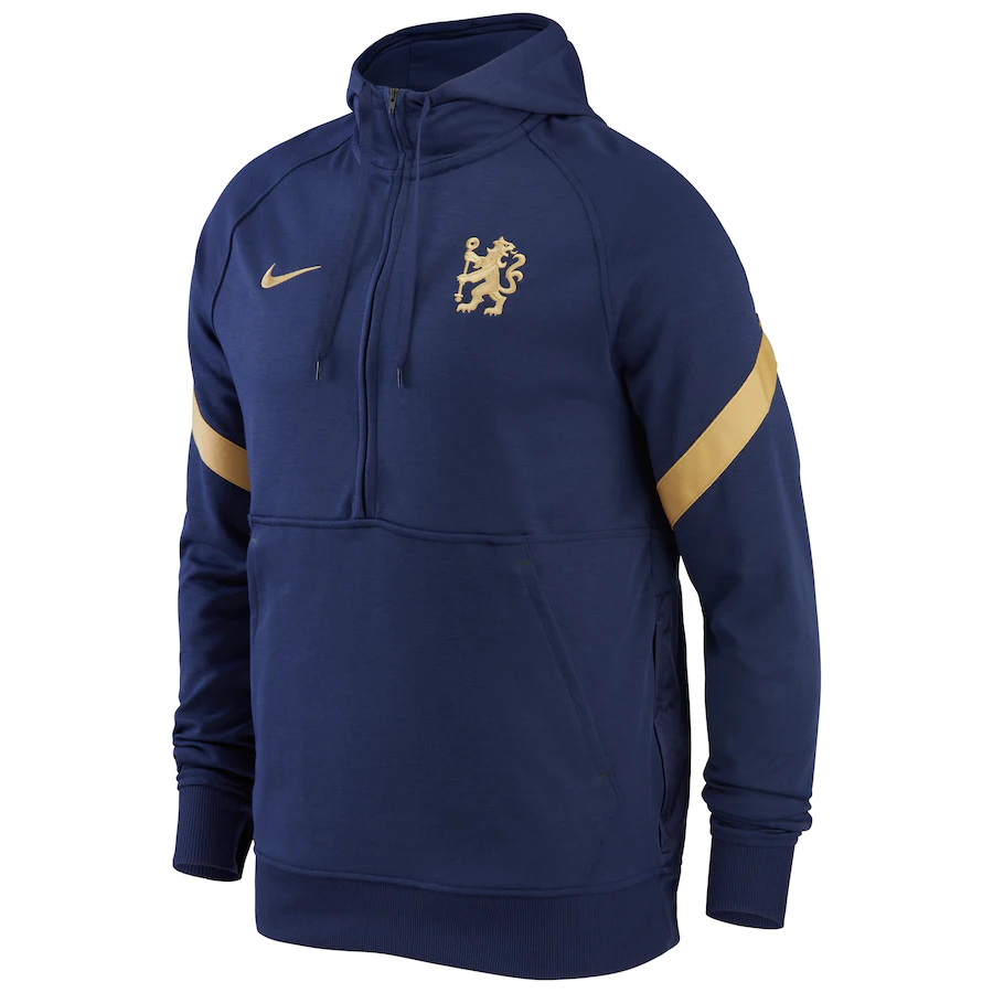Nike Chelsea FC Men 1/2-Zip Fleece Soccer Hoodie product image 1, provided for visual reference and product detail review