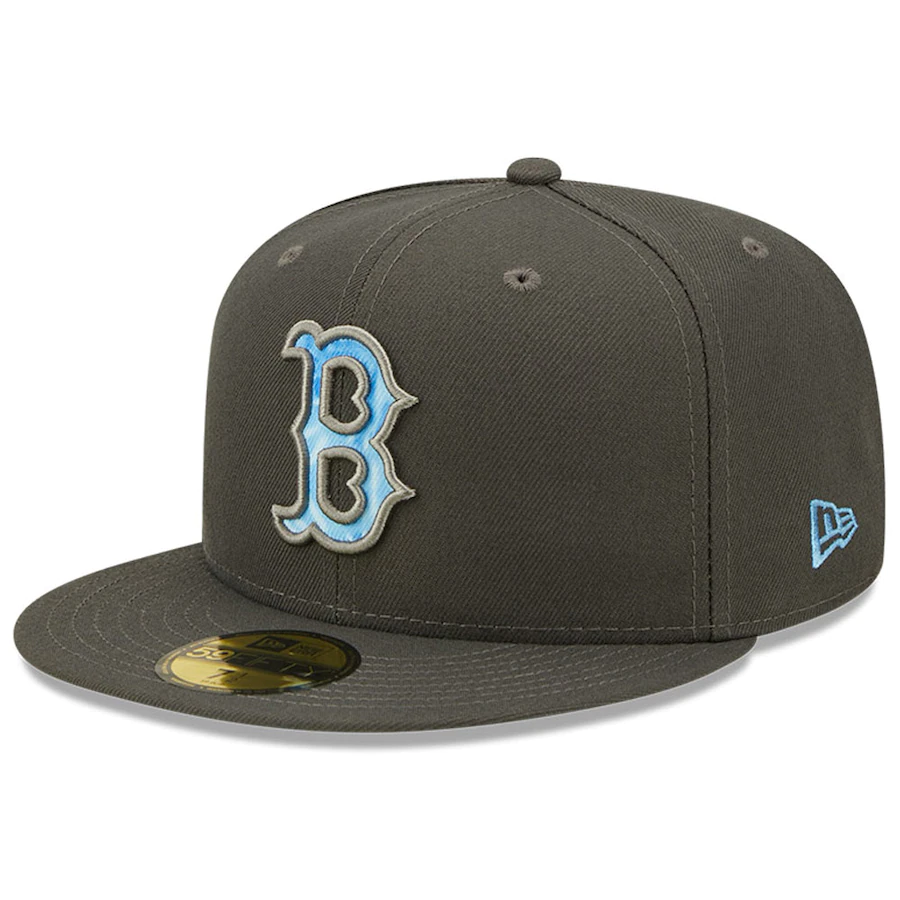 New Era Boston Red Sox 59FIFTY Fitted Hat - Charcoal Grey product image 2, provided for visual reference and product detail