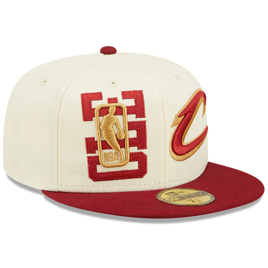 Cleveland Cavaliers New Era 2022 NBA Draft 59FIFTY Fitted Hat - Cream/Wine product image 3, provided for visual reference