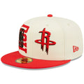 Houston Rockets New Era 2022 NBA Draft 59FIFTY Fitted Hat - Cream/Red product image 1, provided for visual reference and
