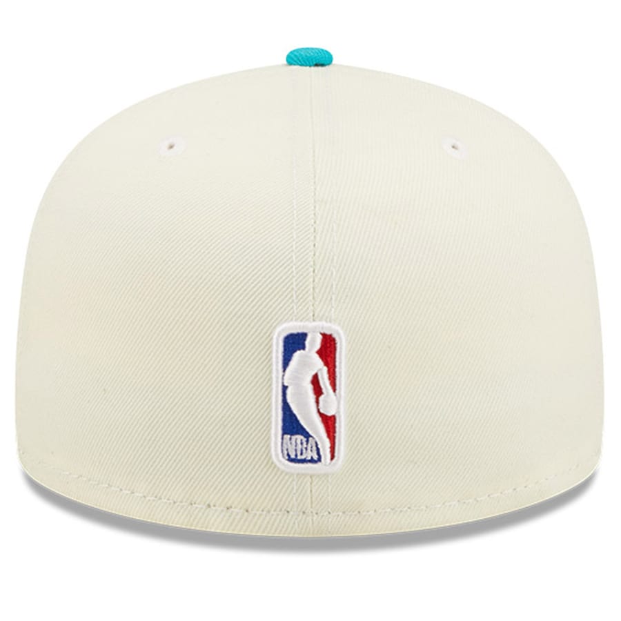 Charlotte Hornets New Era 2022 NBA Draft 59FIFTY Fitted Hat - Cream/Teal product image 4, provided for visual reference and
