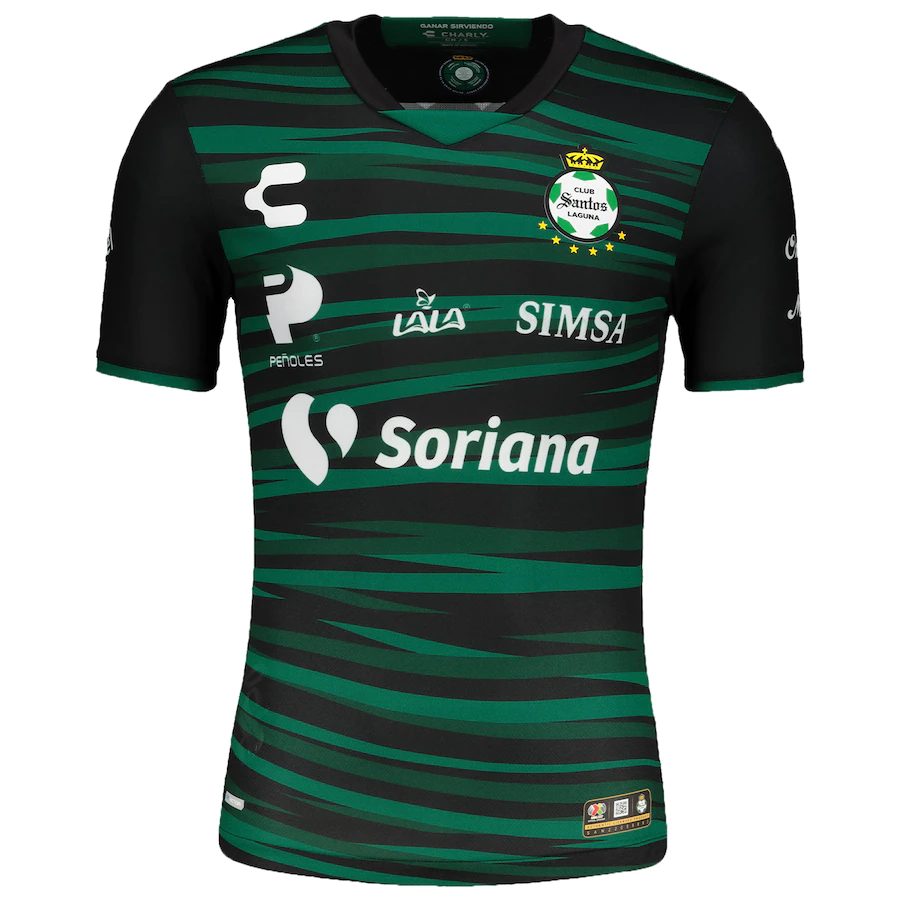 Charly Santos Laguna Away Authentic Jersey 22/23 - Black/Green product image 1, provided for visual reference and product