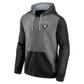 Las Vegas Raiders Fanatics Branded Expansion Full-Zip Hoodie-Heathered Charcoal/Black product image 1, provided for visual
