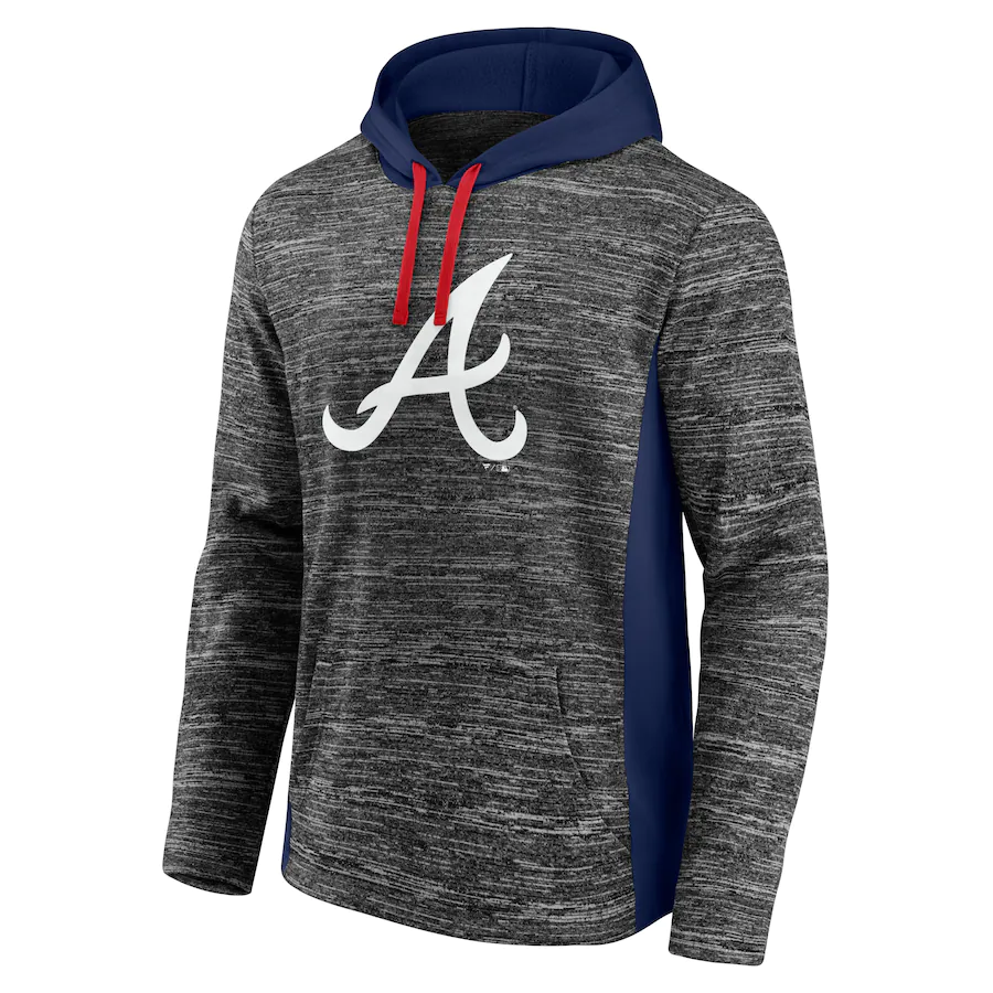 Atlanta Braves Fanatics Branded Instant Replay Colorblock Space-Dye - Pullover Hoodie - Charcoal/Navy product image 1,