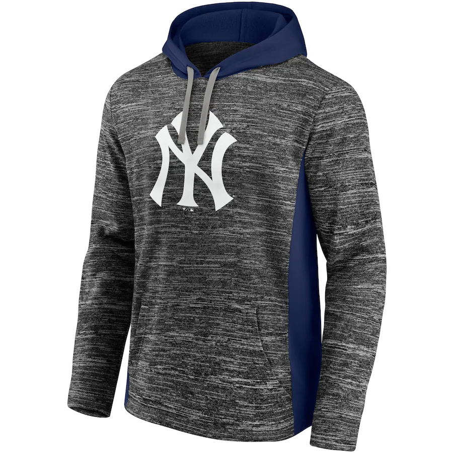 New York Yankees Fanatics Branded Gray/Navy Instant Replay Colorblock Pullover Hoodie product image 1, provided for visual