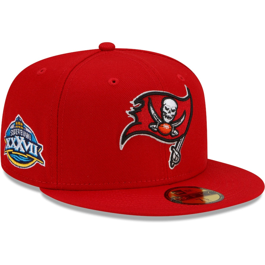 New Era Tampa Bay Buccaneers Xxxvii Superbowl Patch 9Fifty Fitted-Red product image 1, provided for visual reference and