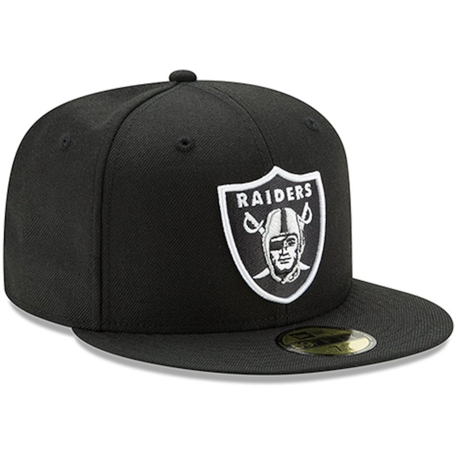 Las Vegas Raiders New Era Basic 59FIFTY Fitted Hat - Black product image 3, provided for visual reference and product detail
