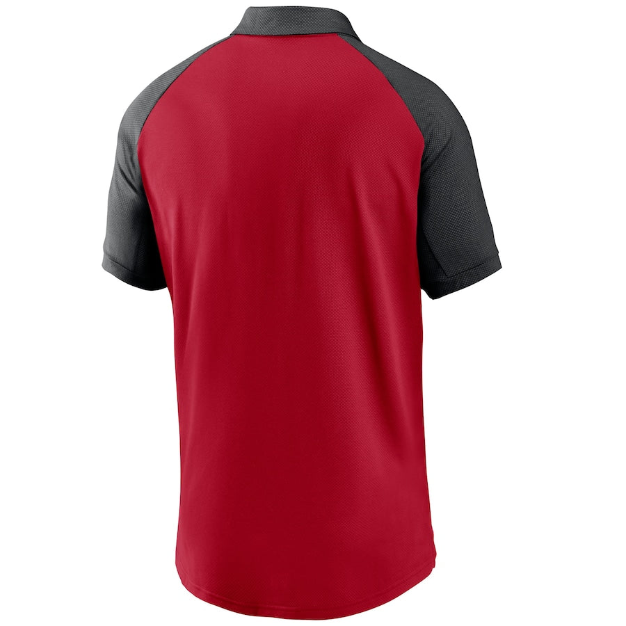Nike San Francisco 49ers Raglan Tri-Blend Performance Polo - Red product image 2, provided for visual reference and product