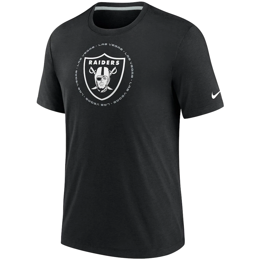 Nike Las Vegas Raiders Historic Tri-Blend T-Shirt – Black product image 1, provided for visual reference and product detail