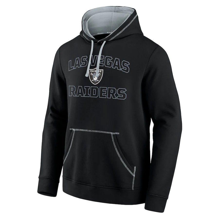 Las Vegas Raiders Fanatics Branded Black Tiebreaker Pullover Hoodie for Men product image 1, provided for visual reference
