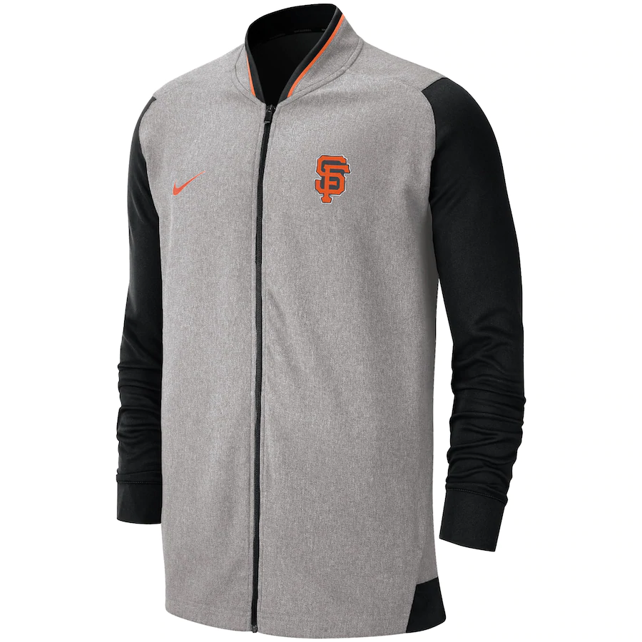 Nike San Francisco Giants Game Performance Full-Zip Jacket - Gray/Black product image 1, provided for visual reference and