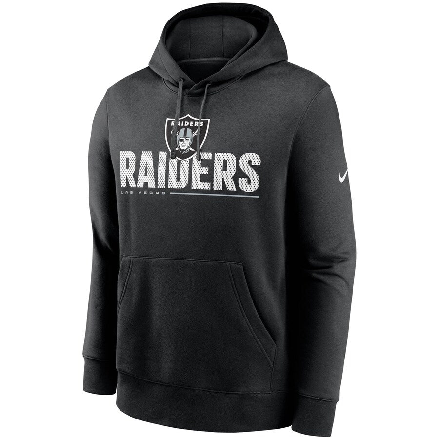Las Vegas Raiders Nike Team Impact Club Pullover Hoodie - Black product image 1, provided for visual reference and product