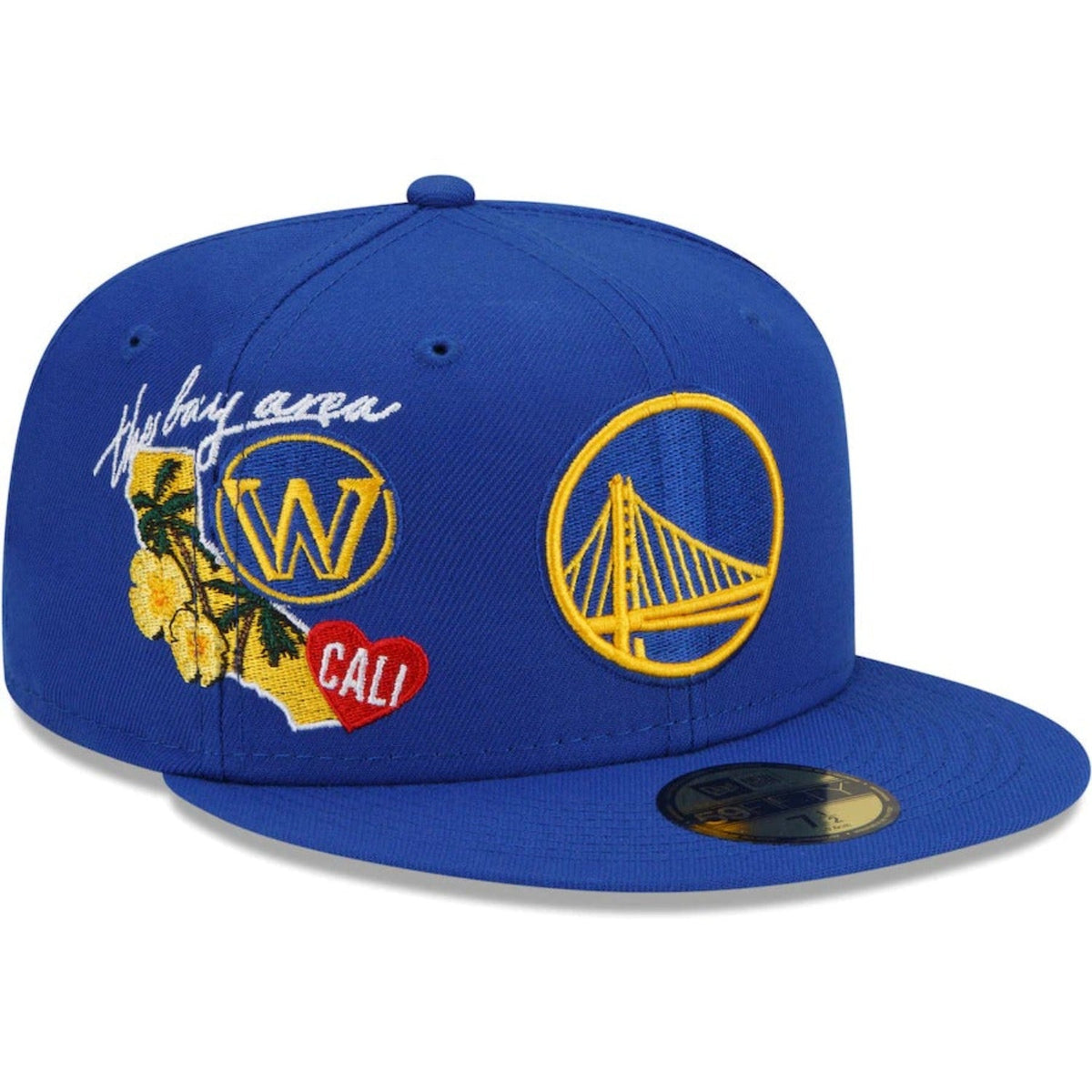 Golden State Warriors New Era Royal City Cluster 59FIFTY Fitted Hat- Blue product image 2, provided for visual reference and