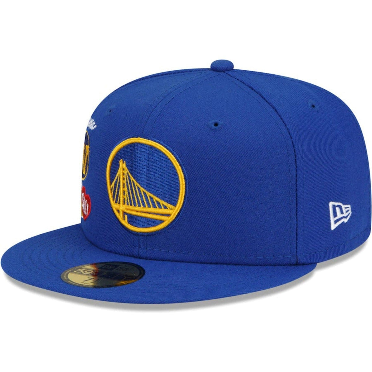 Golden State Warriors New Era Royal City Cluster 59FIFTY Fitted Hat- Blue product image 1, provided for visual reference and