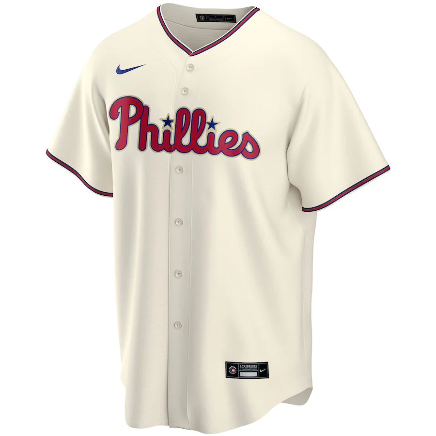 Nike Philadelphia Phillies Cream Alternate Replica Team Jersey product image 1, provided for visual reference and product