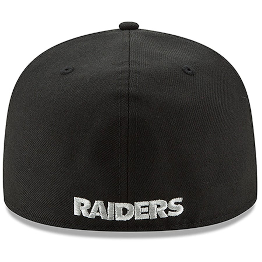 Las Vegas Raiders New Era Basic 59FIFTY Fitted Hat - Black product image 4, provided for visual reference and product detail