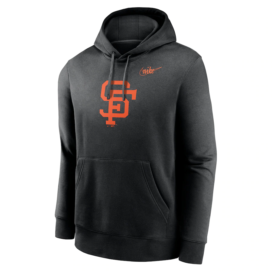 Nike Men San Francisco Giants Cooperstown Collection Logo Club Pullover Hoodie-Black product image 1, provided for visual
