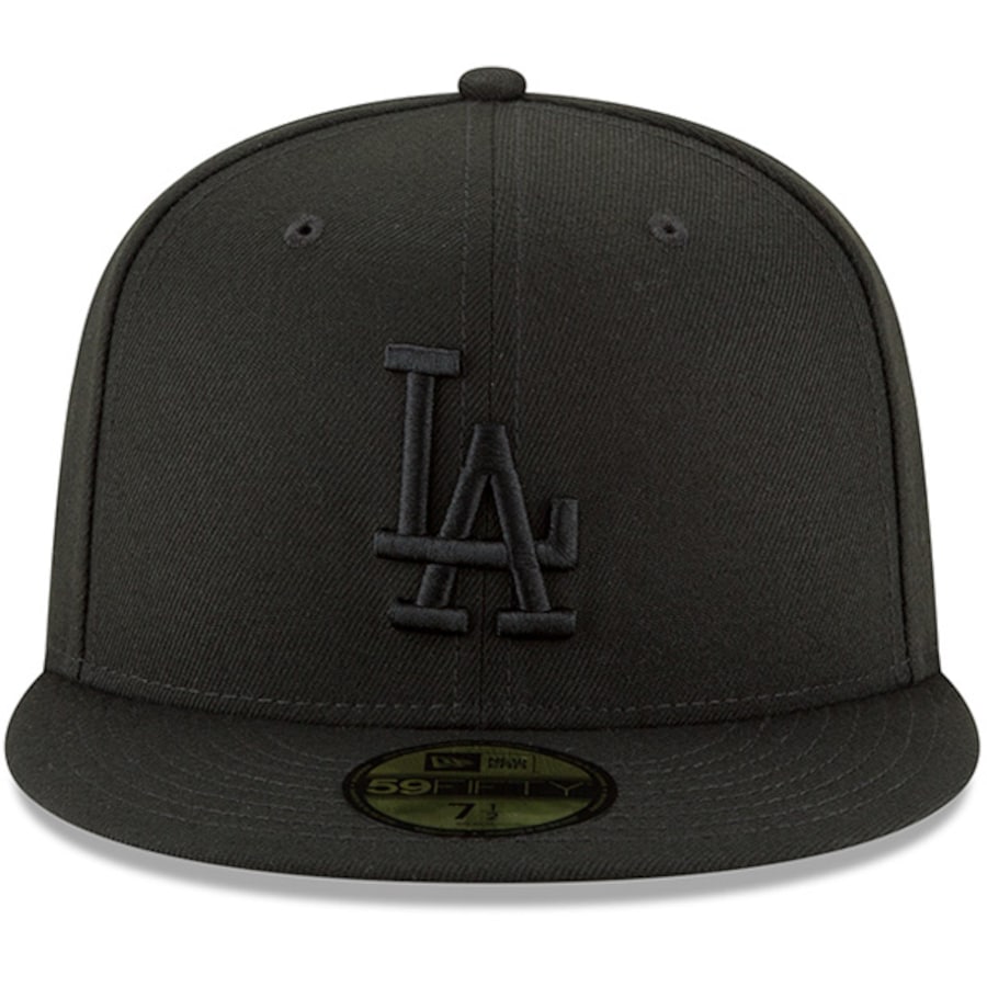 Los Angeles Dodgers New Era Basic 59Fifty Fitted-Black/Black product image 2, provided for visual reference and product