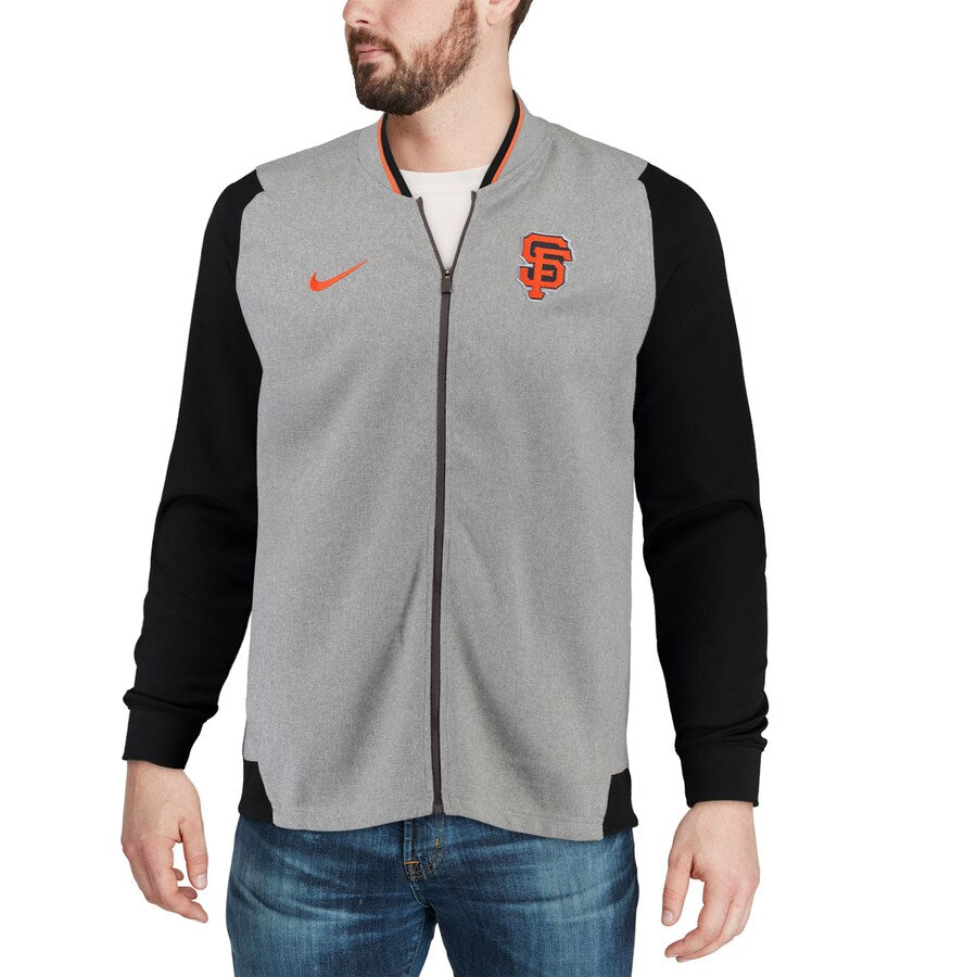 Nike San Francisco Giants Game Performance Full-Zip Jacket - Gray/Black product image 3, provided for visual reference and