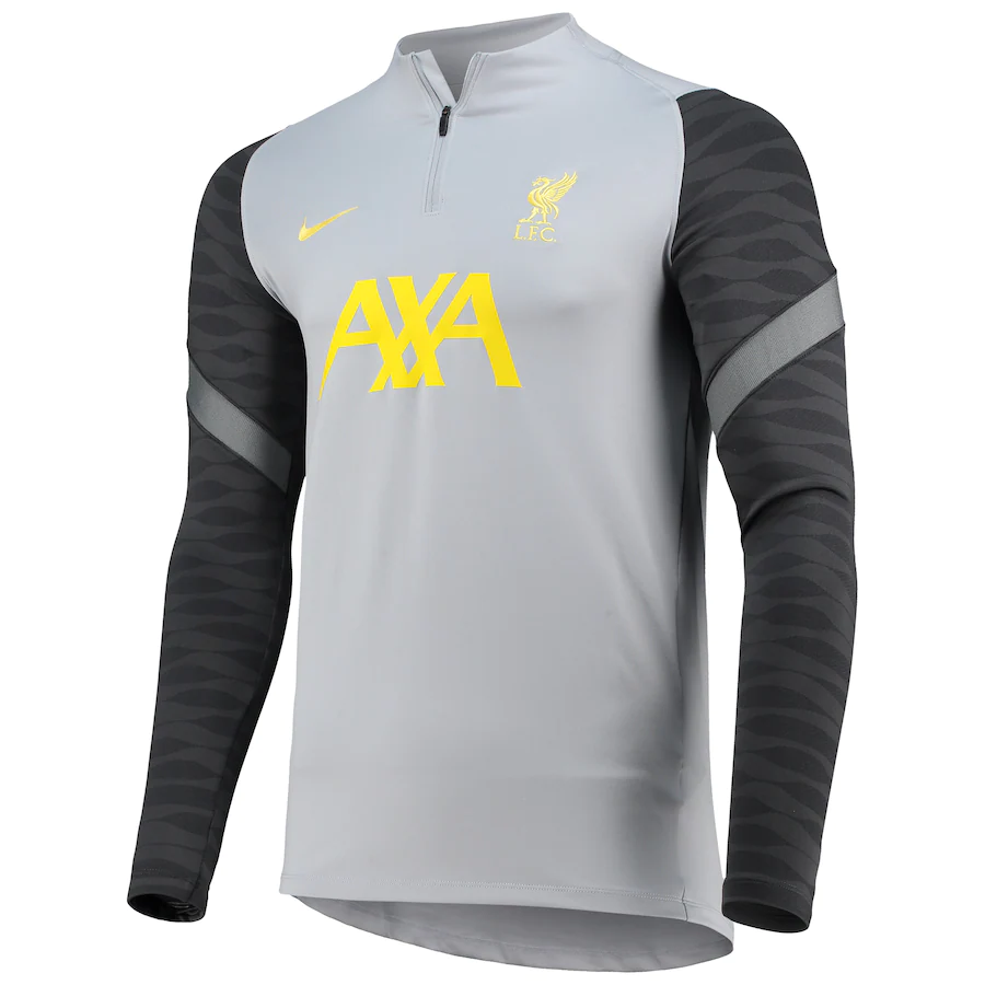 Nike Liverpool Strike Drill Raglan Quarter-Zip Top - Gray product image 1, provided for visual reference and product detail