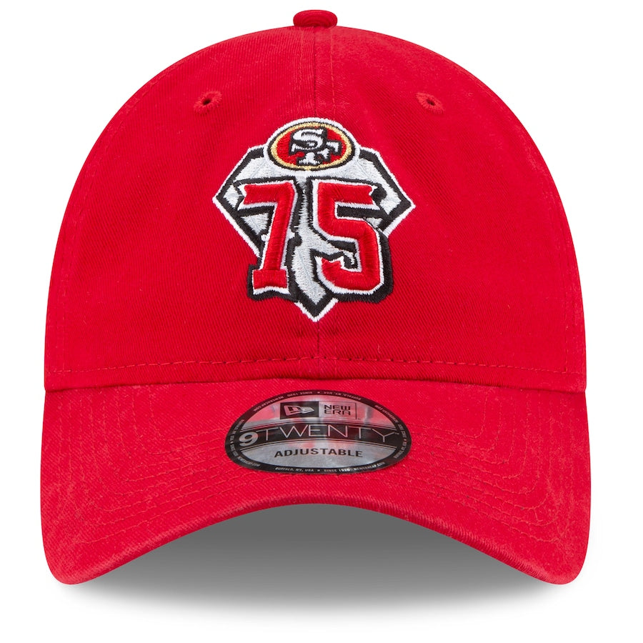 San Francisco 49ers New Era 75th Anniversary 9TWENTY Adjustable Hat - Scarlet product image 3, provided for visual reference