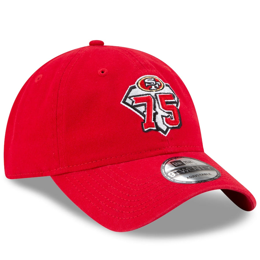 San Francisco 49ers New Era 75th Anniversary 9TWENTY Adjustable Hat - Scarlet product image 2, provided for visual reference