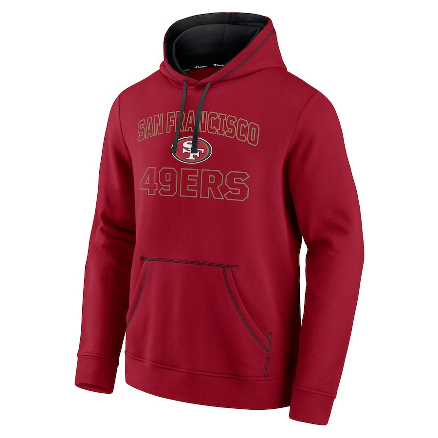 San Francisco 49ers Fanatics Branded Tiebreaker Pullover Hoodie - Scarlet product image 1, provided for visual reference and