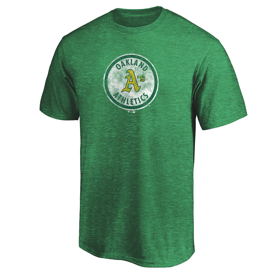 Oakland Athletics Fanatics Branded True Classics Throwback Logo Tri-Blend T-Shirt - Kelly Green product image 1, provided
