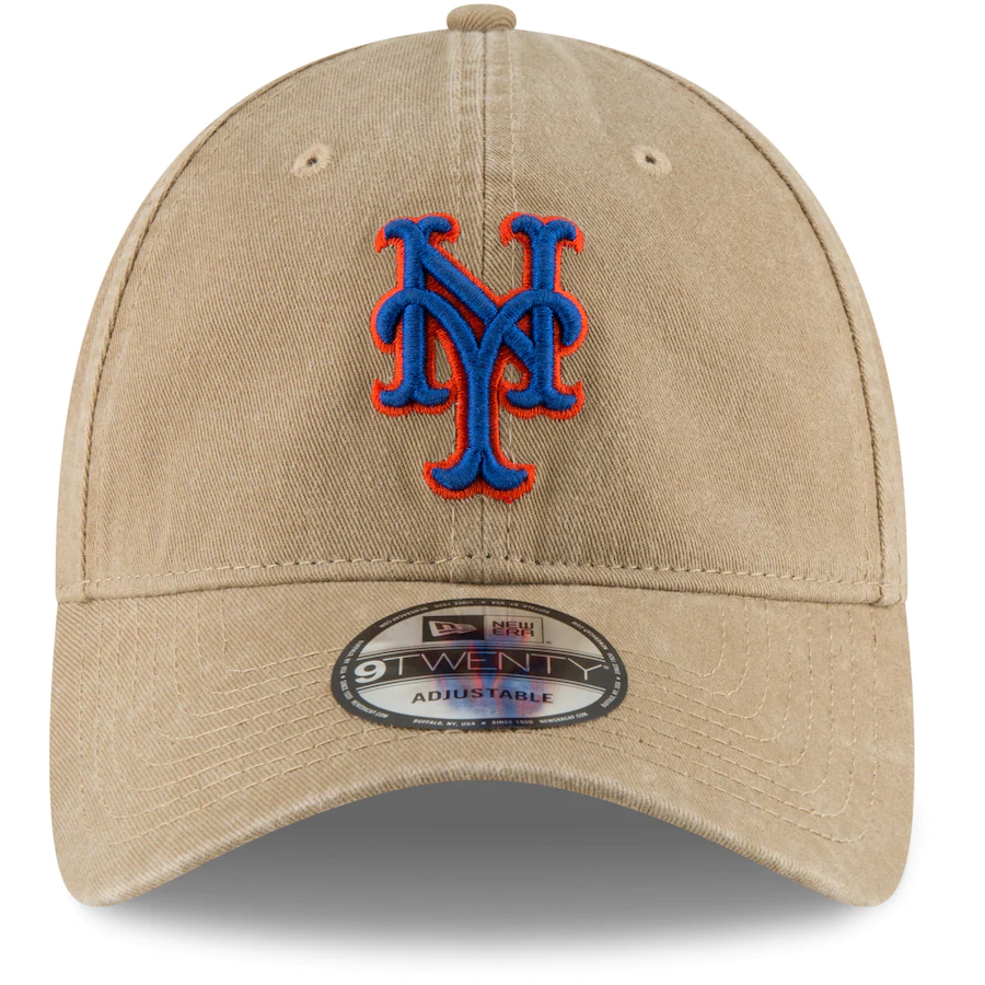 New York Mets New Era Khaki Core Classic Secondary 9TWENTY Adjustable Hat product image 2, provided for visual reference and