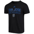 Adidas San Jose Earthquakes Climalite Short Sleeve T-Shirt - Black product image 1, provided for visual reference and