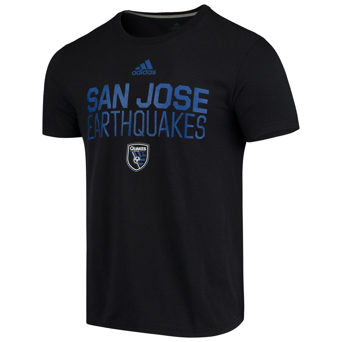 Adidas San Jose Earthquakes Climalite Short Sleeve T-Shirt - Black product image 1, provided for visual reference and