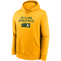 Nike Oakland Athletics Team Lettering Club Pullover Hoodie – Gold product image 1, provided for visual reference and product