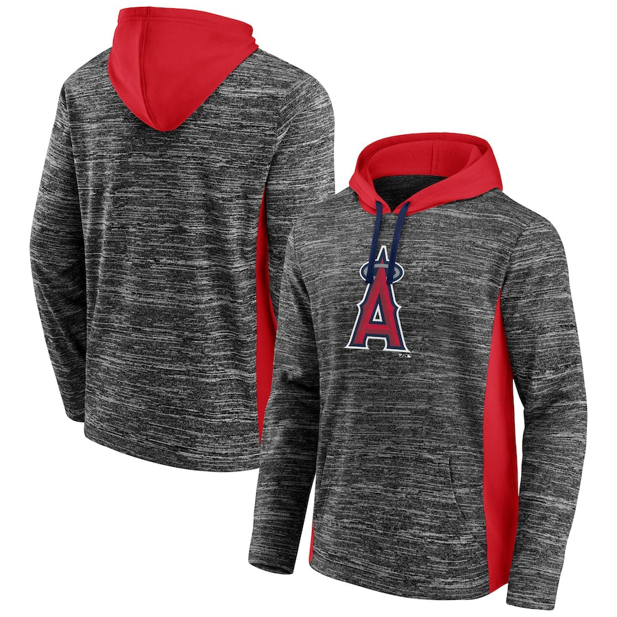 Los Angeles Angels Fanatics Branded Gray/Red Instant Replay Color Block Pullover Hoodie product image 1, provided for visual