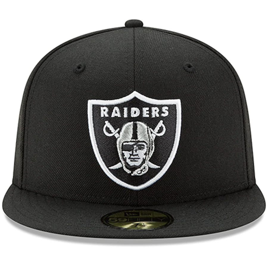 Las Vegas Raiders New Era Basic 59FIFTY Fitted Hat - Black product image 2, provided for visual reference and product detail