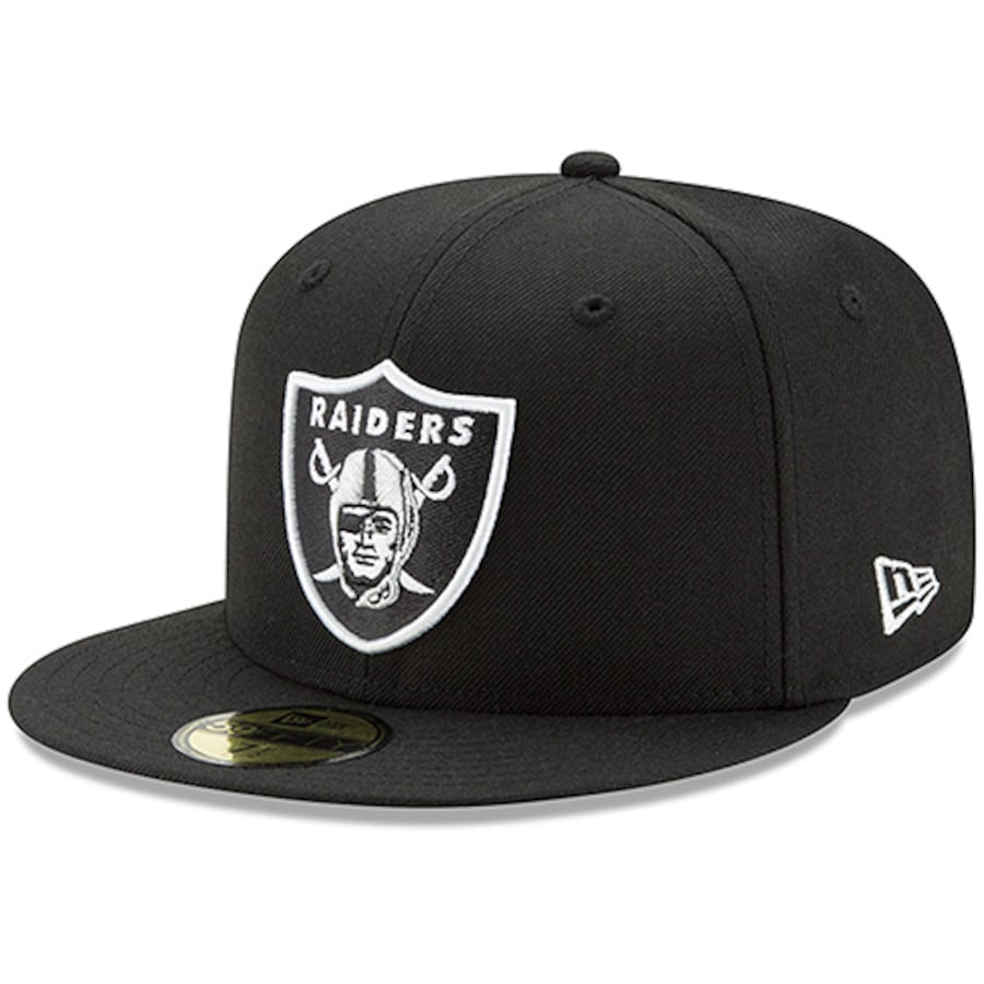 Las Vegas Raiders New Era Basic 59FIFTY Fitted Hat - Black product image 1, provided for visual reference and product detail