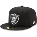 Las Vegas Raiders New Era Basic 59FIFTY Fitted Hat - Black product image 1, provided for visual reference and product detail