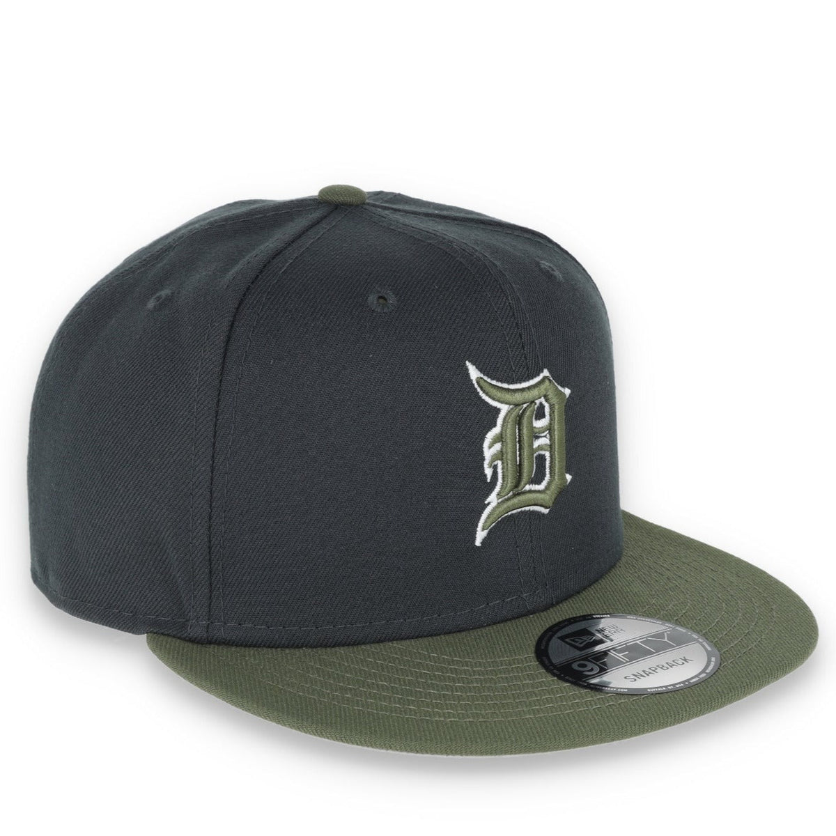 New Era Detroit Tigers 2-Tone Color Pack 9FIFTY Snapback Hat- Grey/Olive product image 1, provided for visual reference and