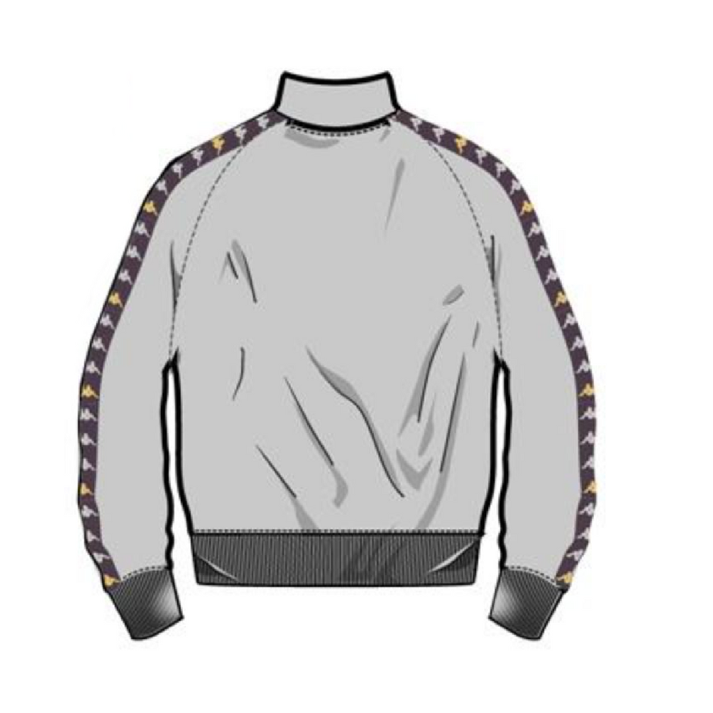 Kappa 222 Banda Dullo Track Jacket-Grey-Violet Bloom-Yellow product image 2, provided for visual reference and product