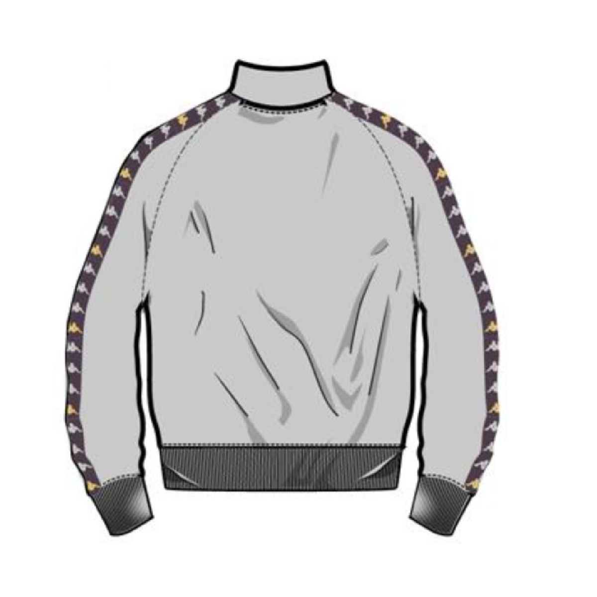 Kappa 222 Banda Dullo Track Jacket-Grey-Violet Bloom-Yellow product image 2, provided for visual reference and product