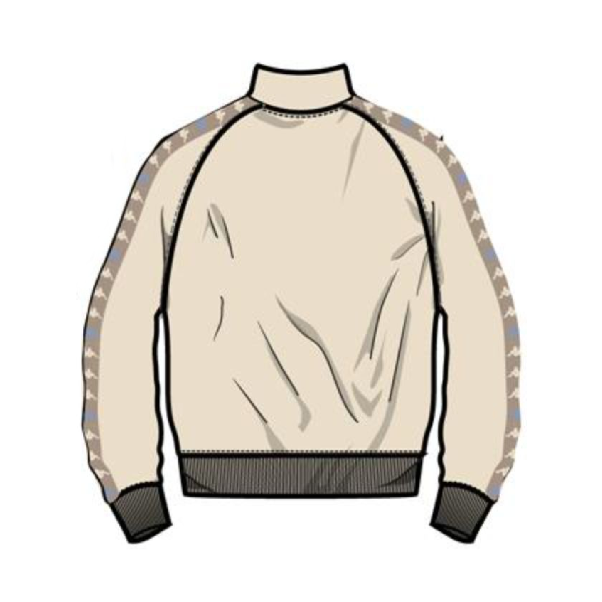 Kappa 222 Banda Dullo Track Jacket-Beige Ecru-Brown-Blue Cielo product image 2, provided for visual reference and product