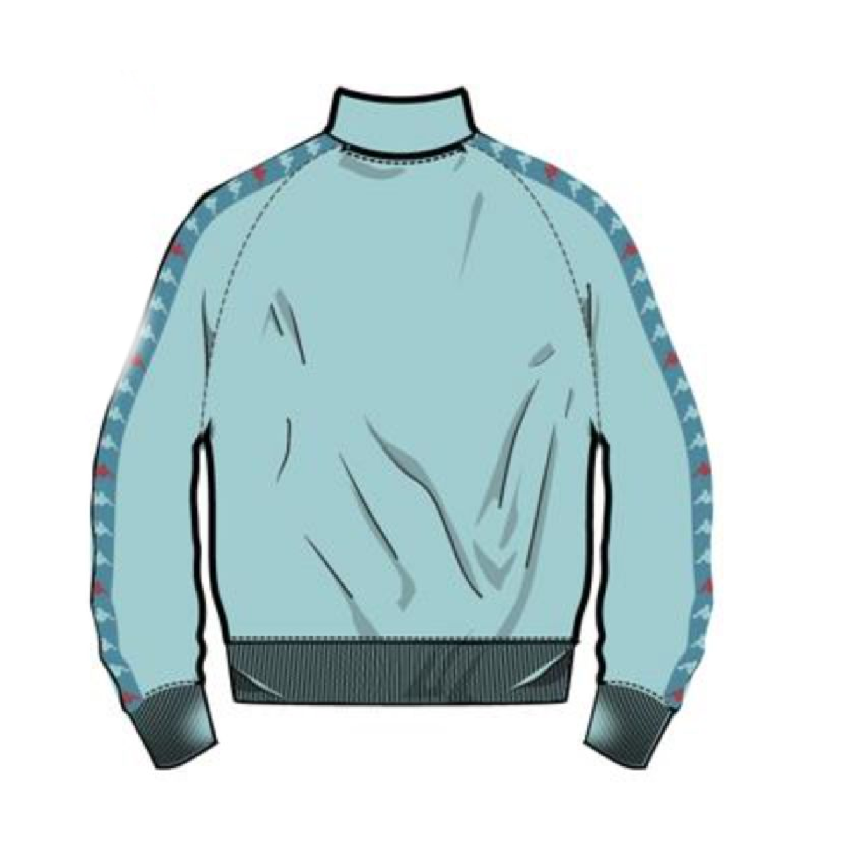 Kappa 222 Banda Dullo Track Jacket-Green Water-Blue Peacock-Red Toreador product image 2, provided for visual reference and