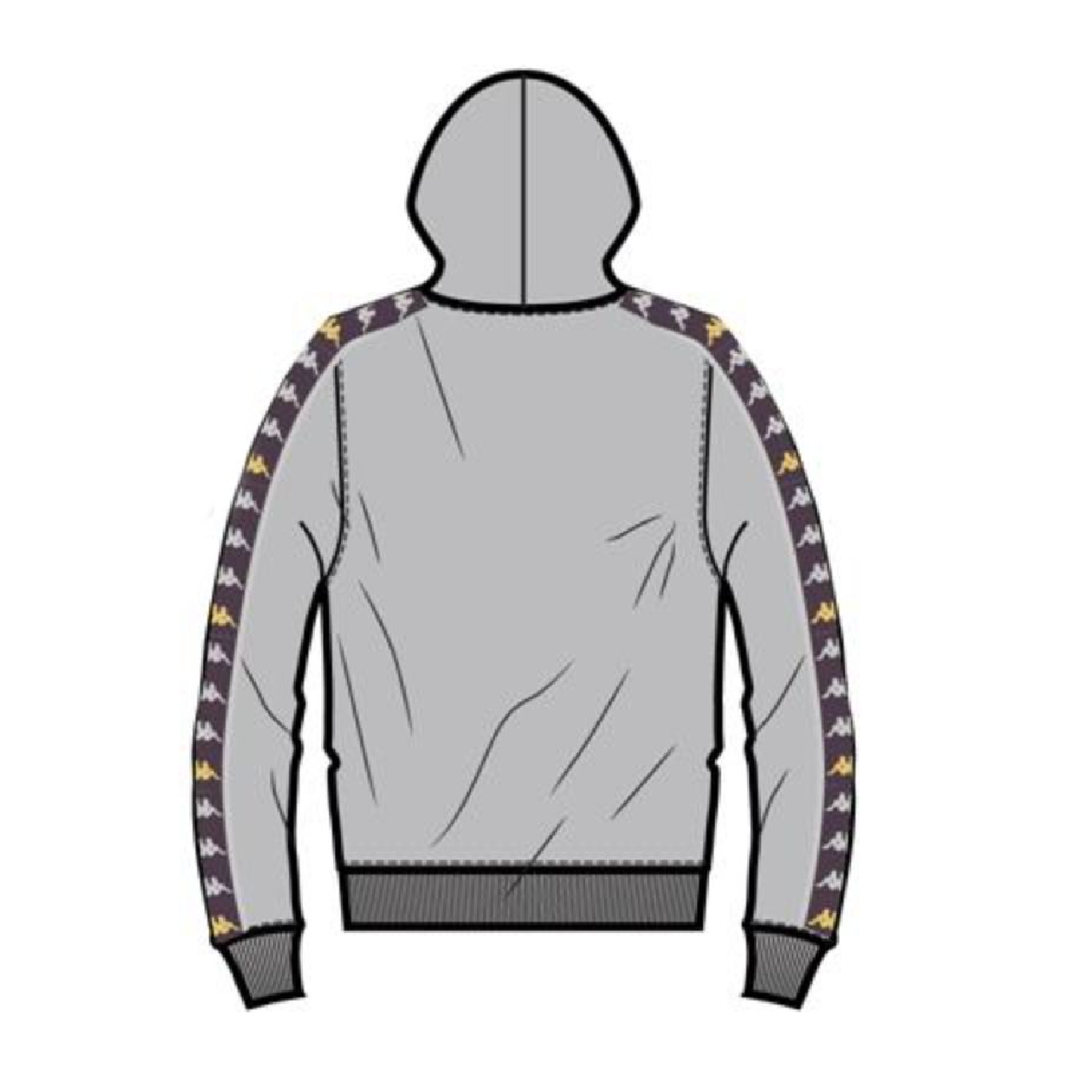 Kappa 222 Banda Hurtado 3 Hoodie - Grey-Violet Bloom-Yellow product image 2, provided for visual reference and product