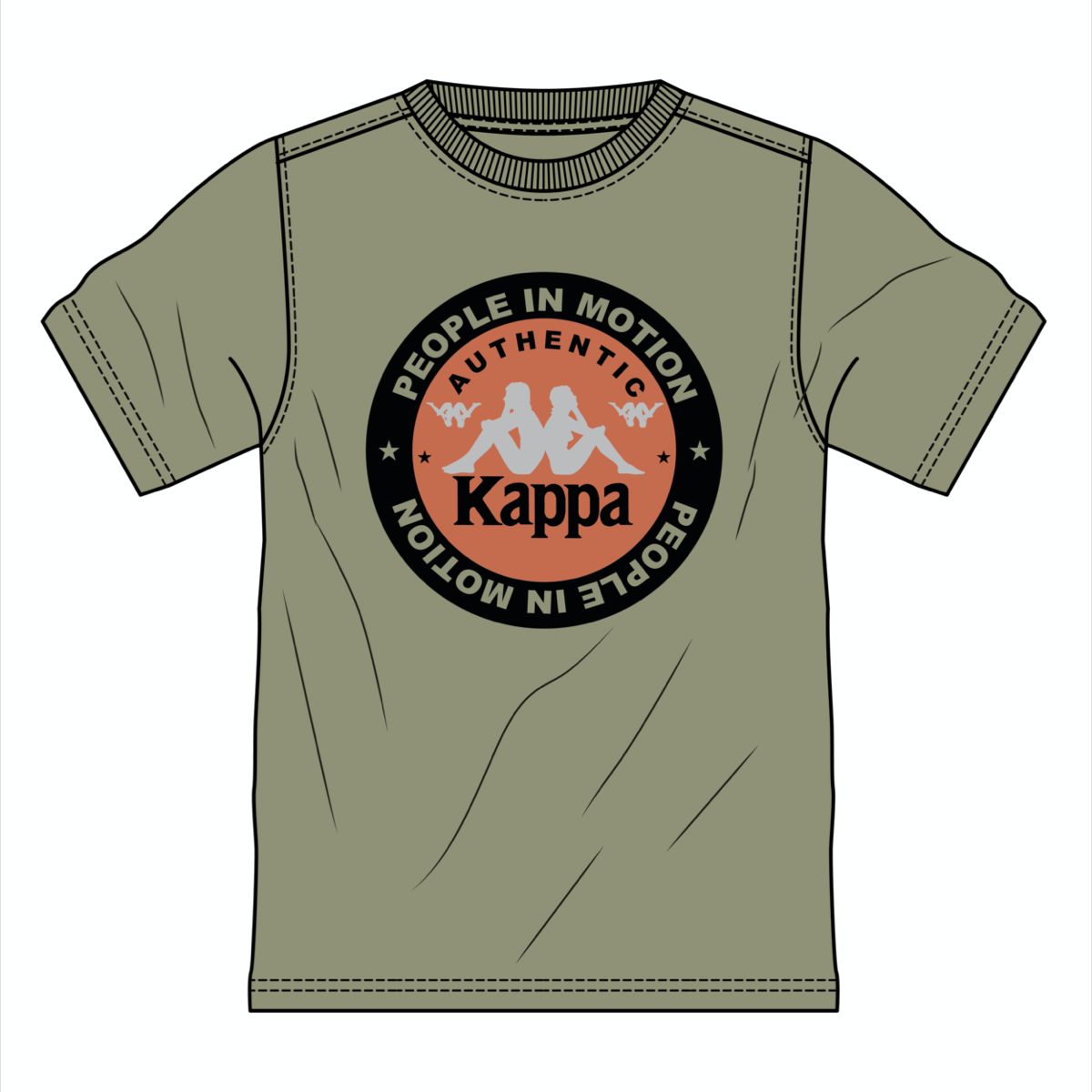 Kappa Authentic Franeker T-Shirt -Green Salvia product image 4, provided for visual reference and product detail review