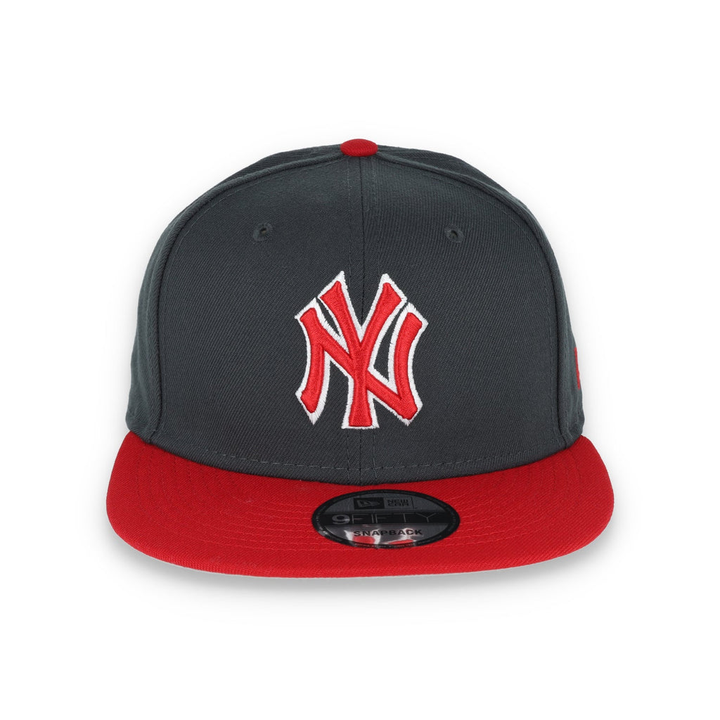 New York Yankees 2-Tone Color Pack 9FIFTY Snapback Hat- Grey/Scarlet product image 2, provided for visual reference and