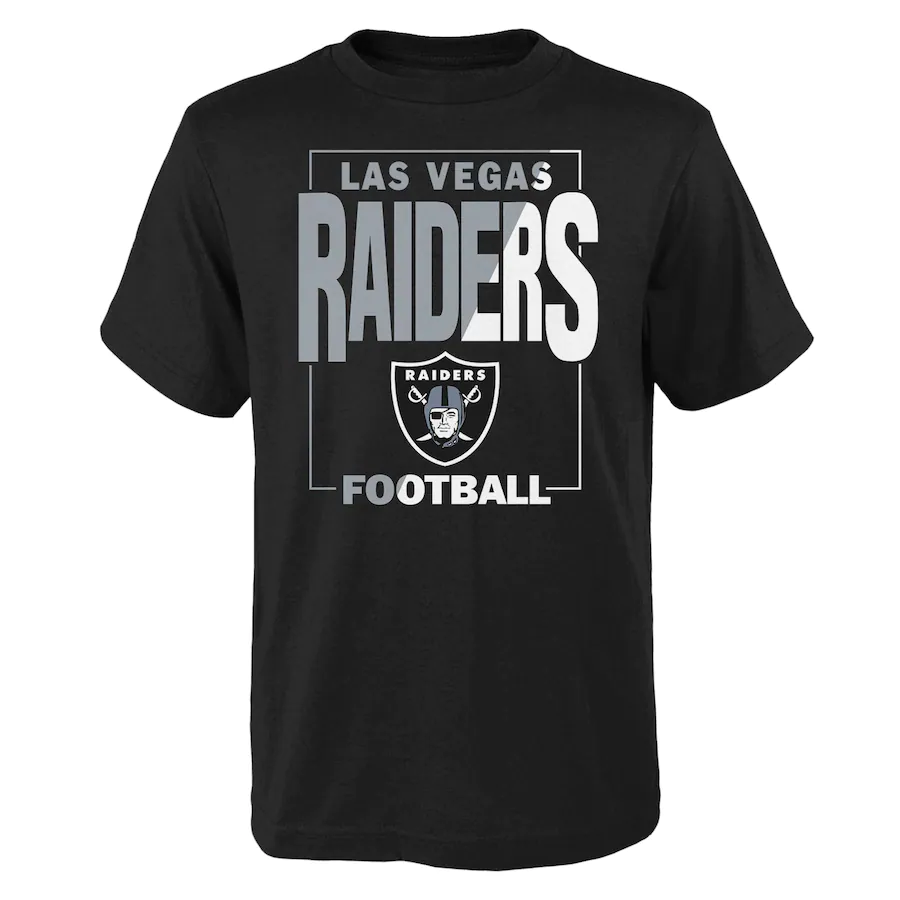 Las Vegas Raiders Youth Coin Toss T-Shirt - Black product image 1, provided for visual reference and product detail review