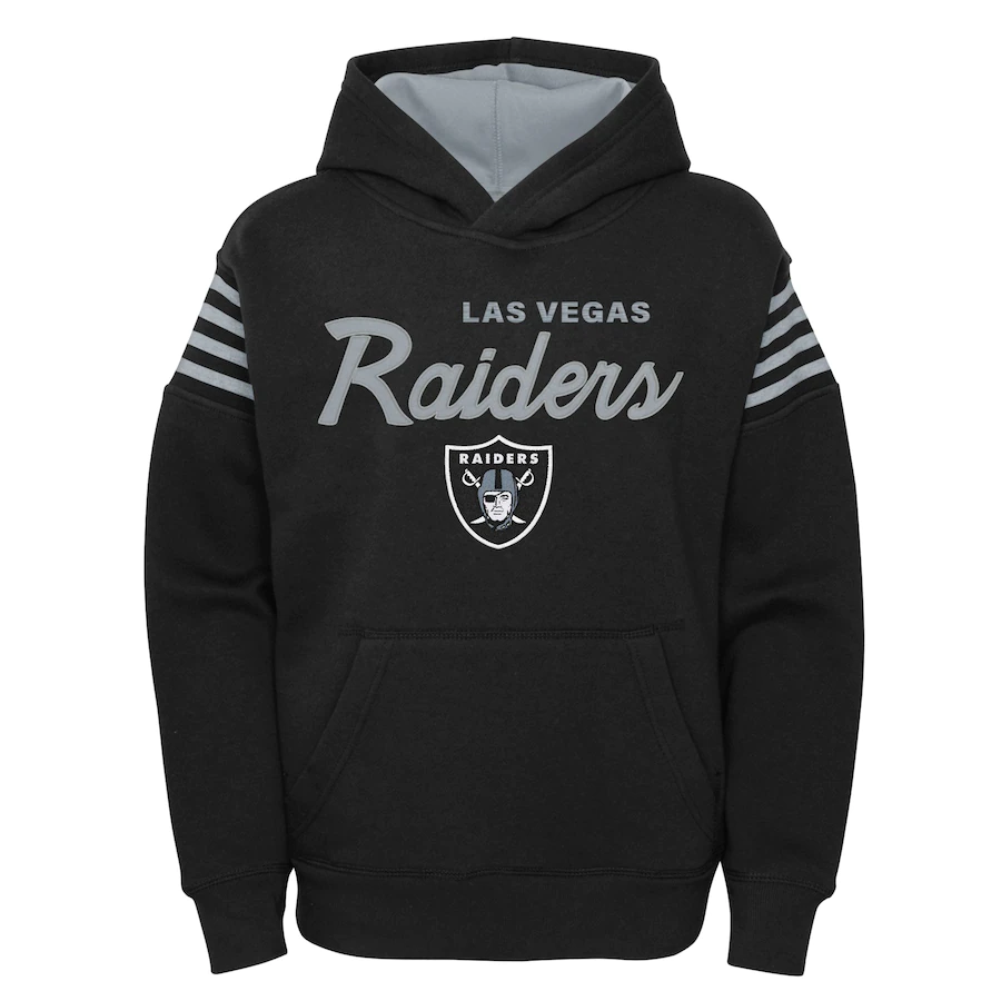 Las Vegas Raiders Youth The Champ Is Here Pullover Hoodie - Black product image 1, provided for visual reference and product